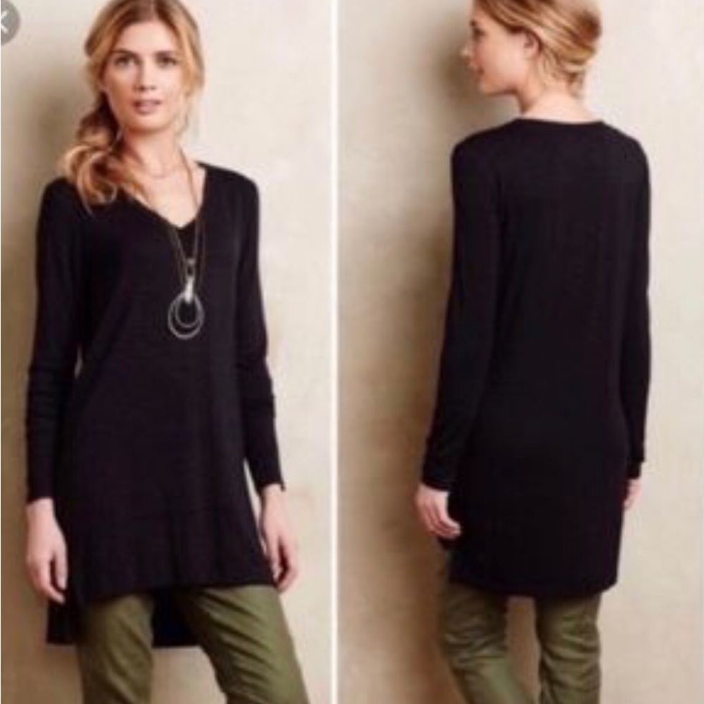 Anthro long black tunic top
